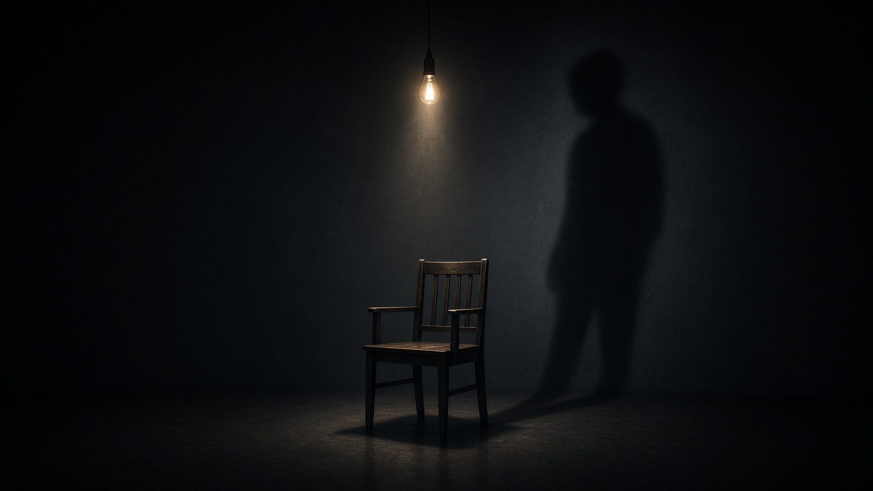 Psychological horror climate — corridor, fog, a remembering house, static, a marked floor, a late mirror