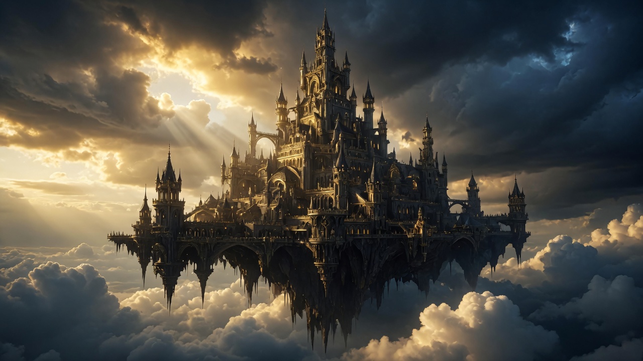 Skyfort — a pale fortress hanging above the cloud line