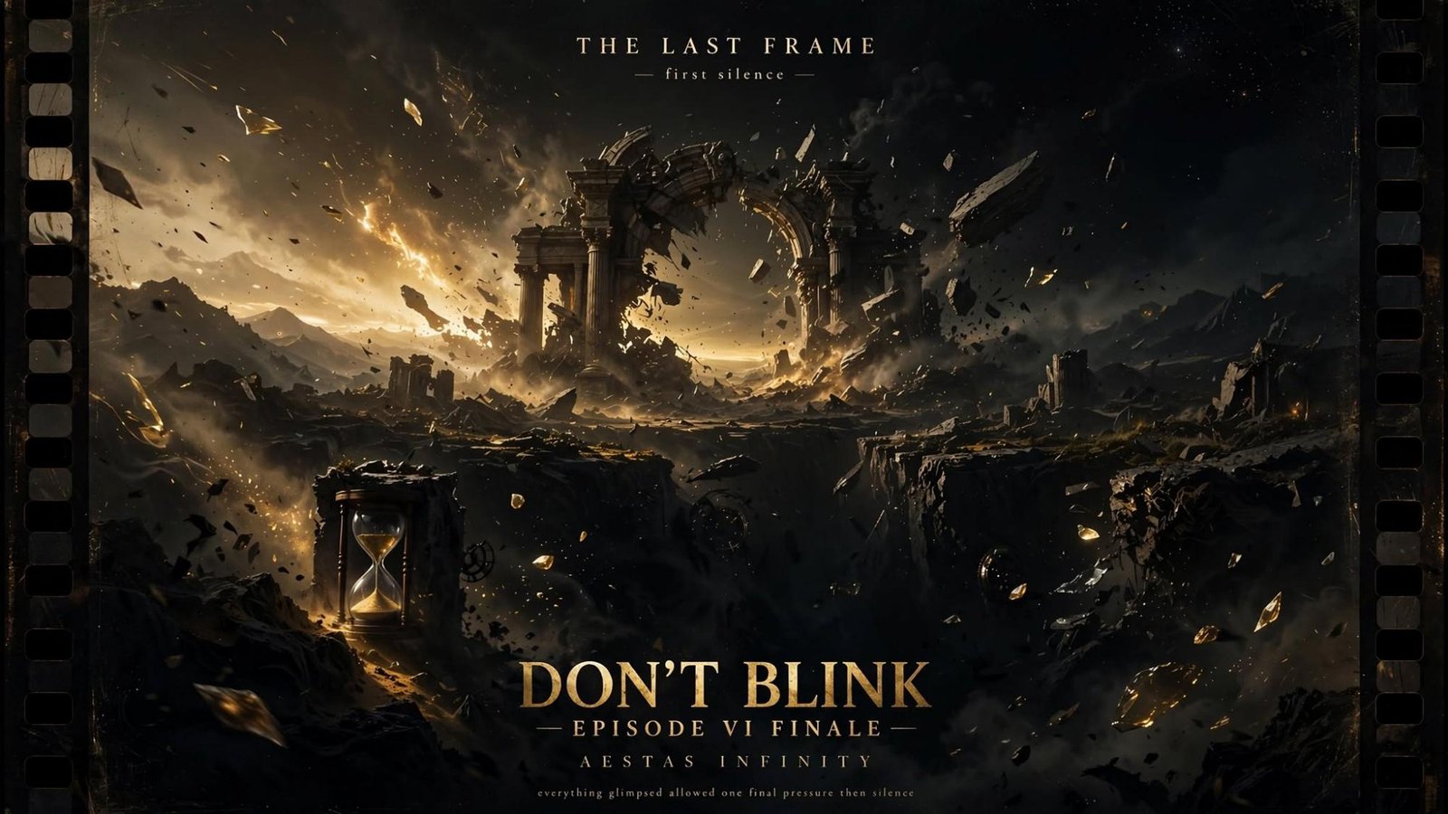 The last frame. First silence. One final pressure, then silence. Episode six of Don't Blink.