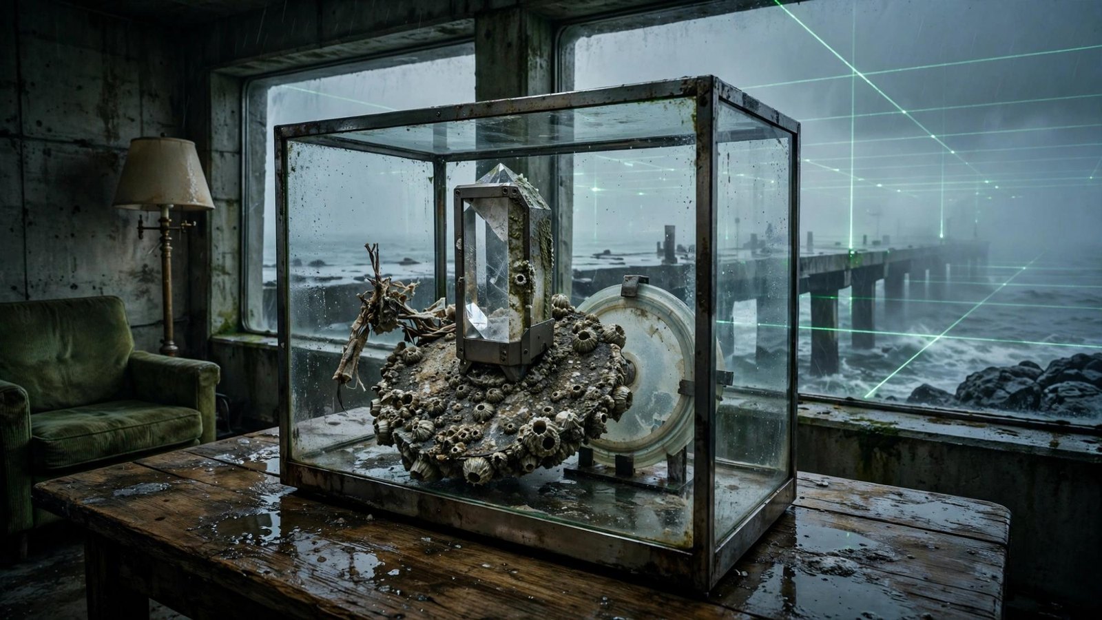 The eye of the horse, the server reduced to points of light.