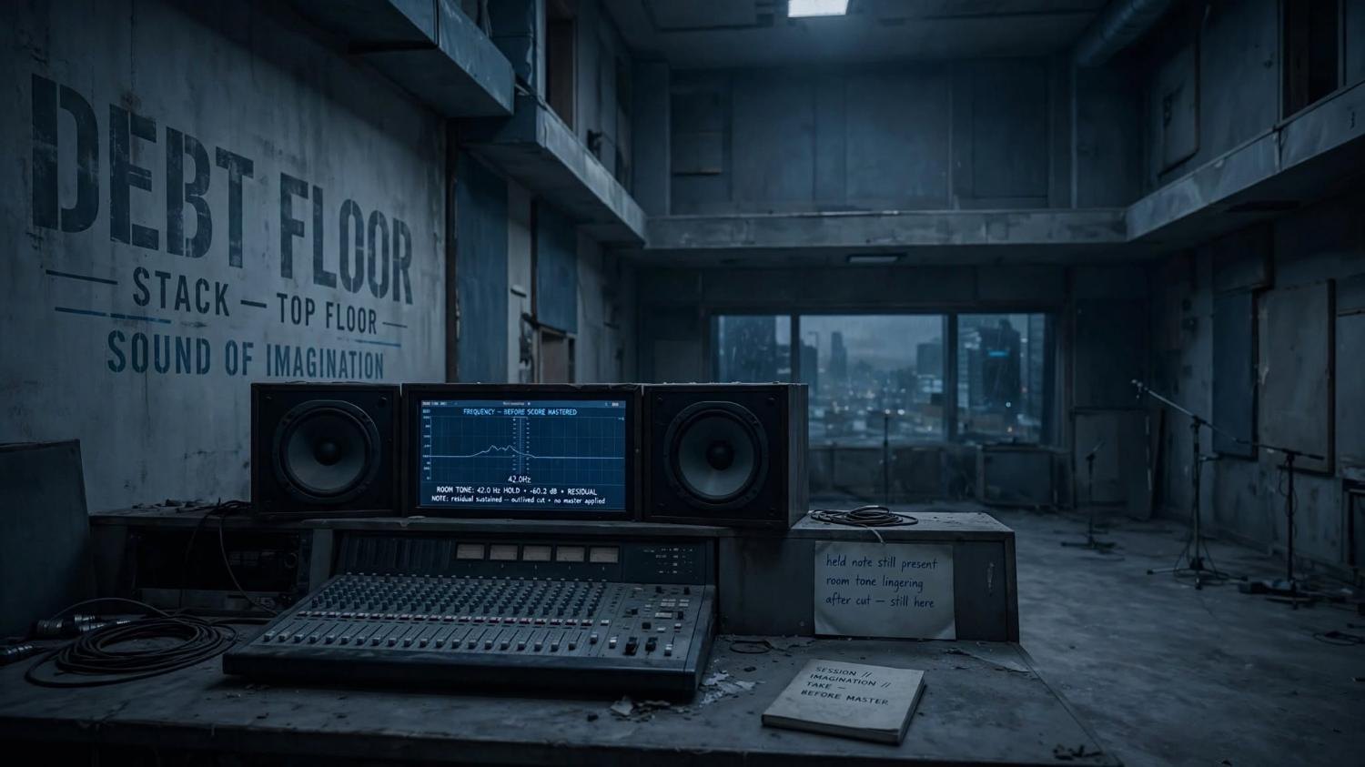 Debt Floor. Room tone on the top floor, before any score is mastered.