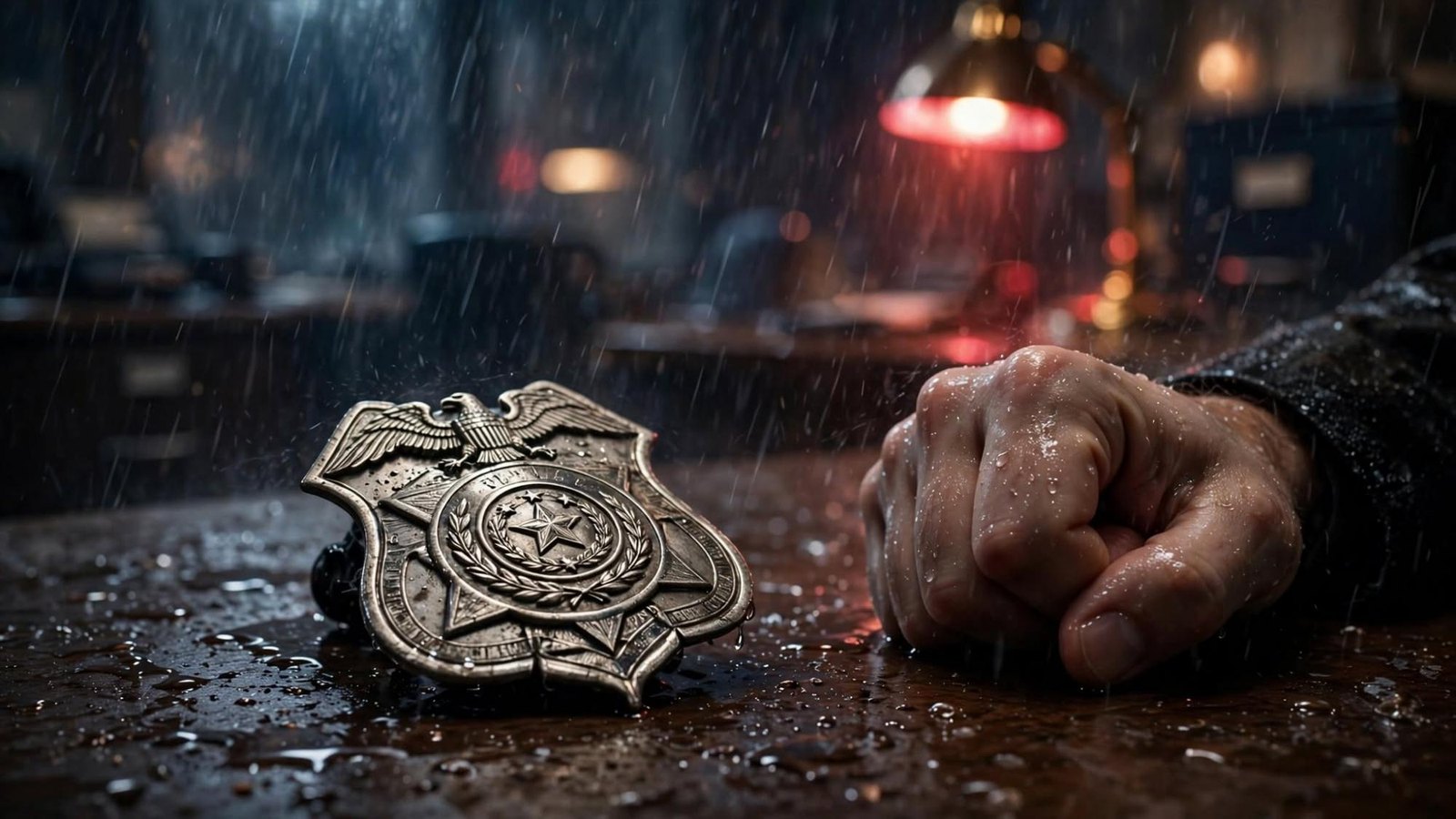 A badge and a wet fist. The metal is not going to keep its shape.