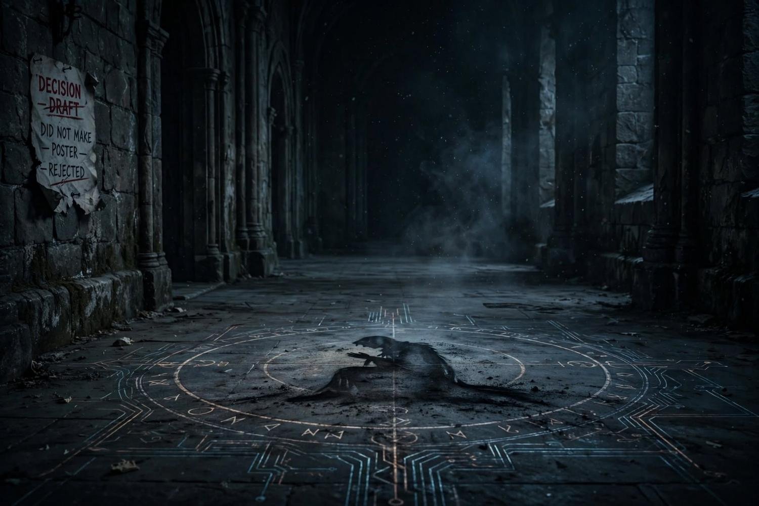 The hall after, the circle glowing, the oath left on the floor