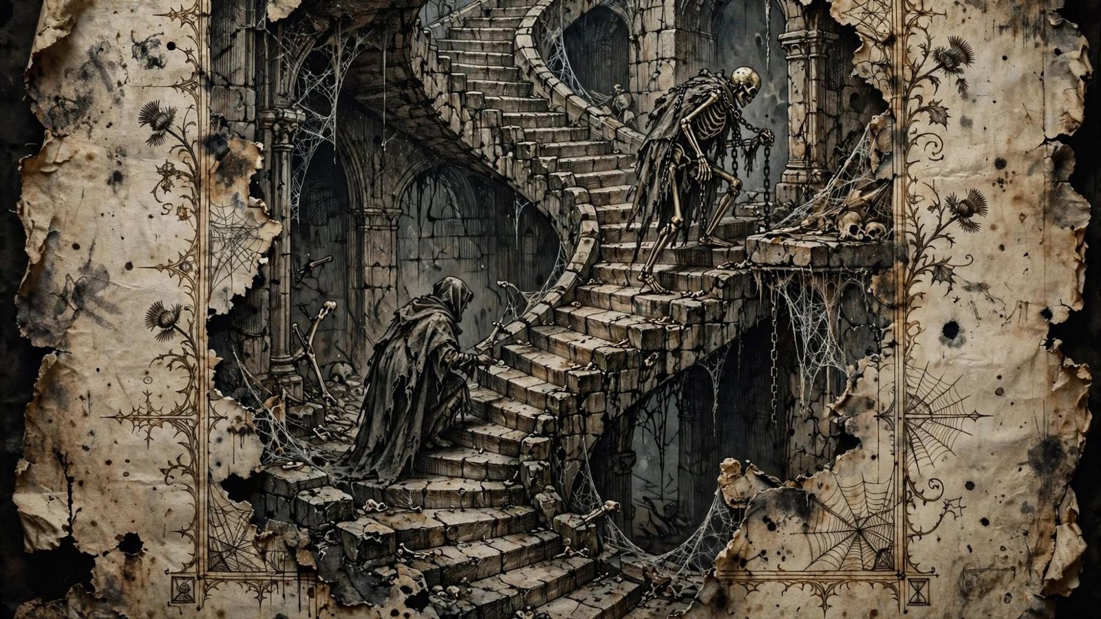 The stair drawn as a plate. A skeleton of the climb.