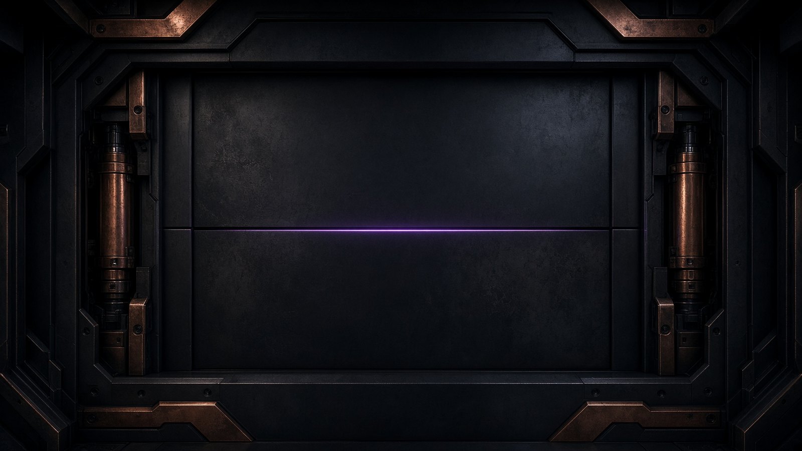 The door shut. A thin violet line remains in the seam.