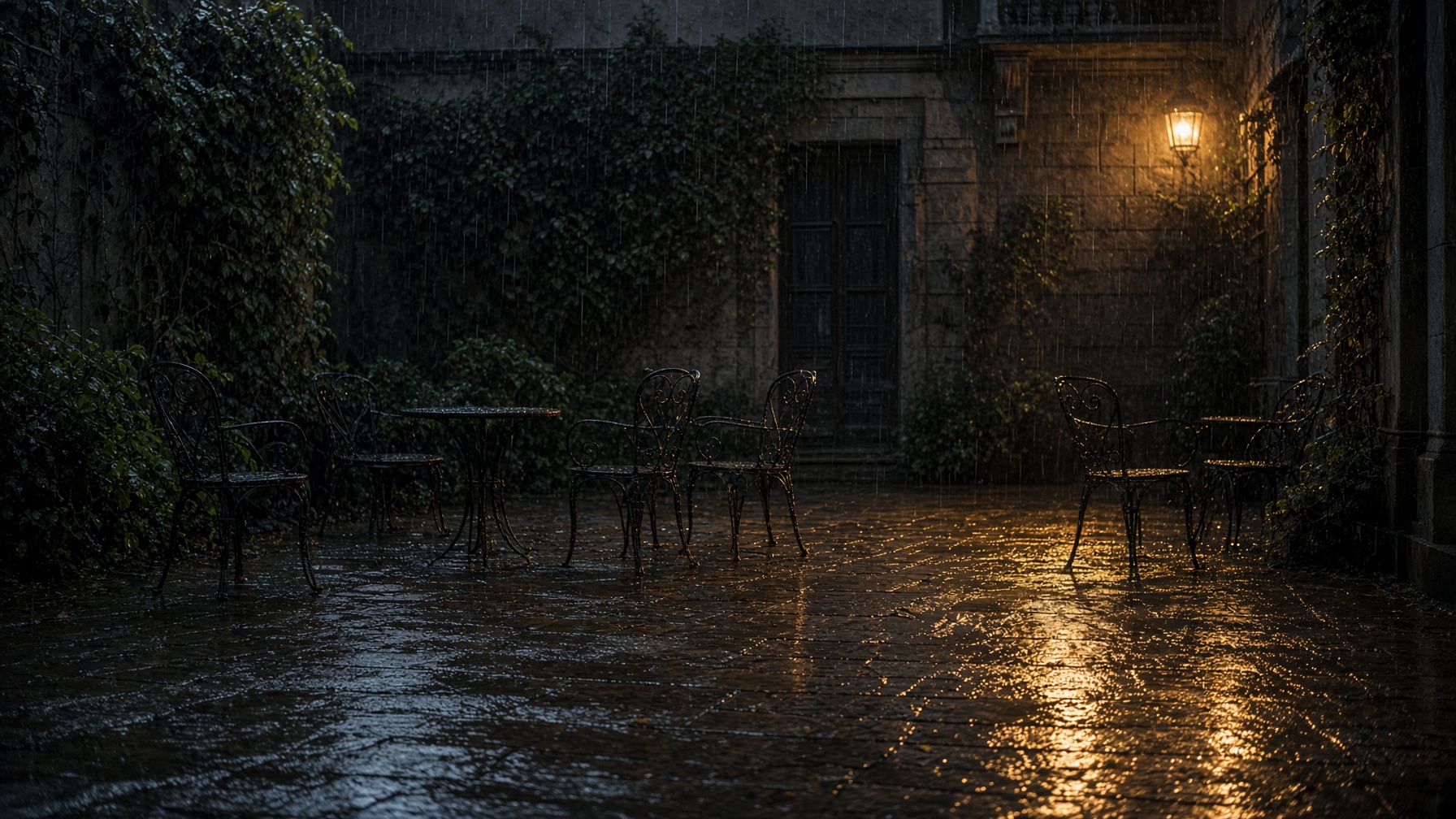 Rain on Empty Chairs — Aestas Infinity