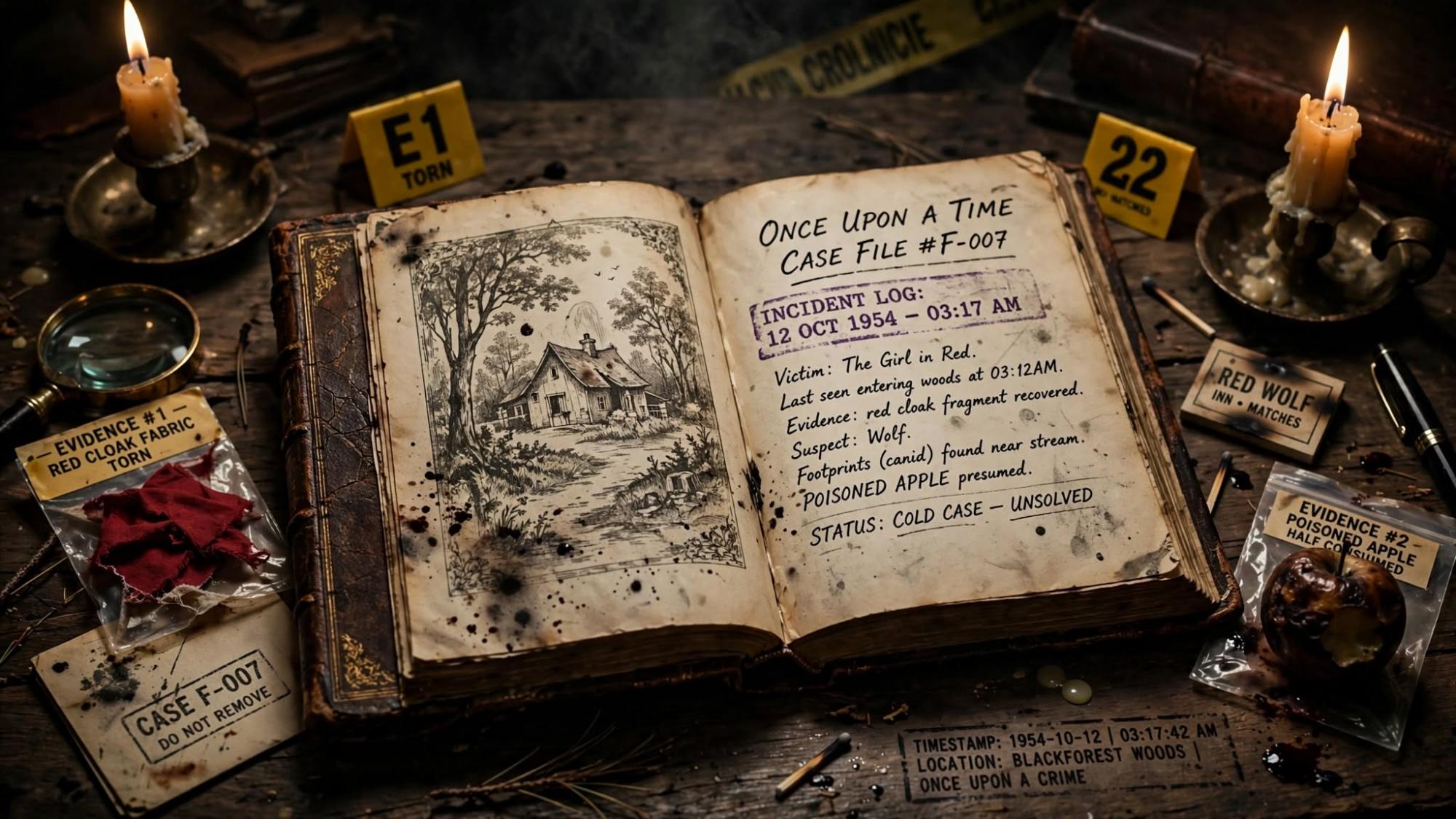 Once upon a crime. The formula is the file.