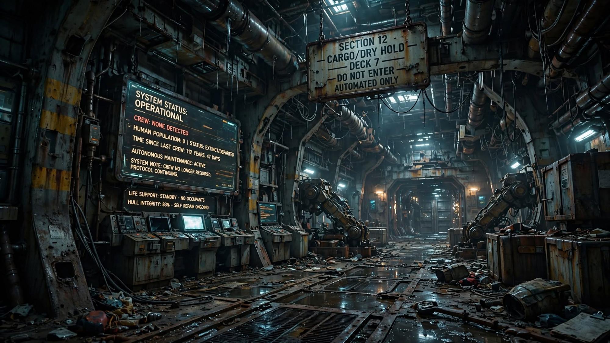 Abandoned vessel. Crew: none detected.