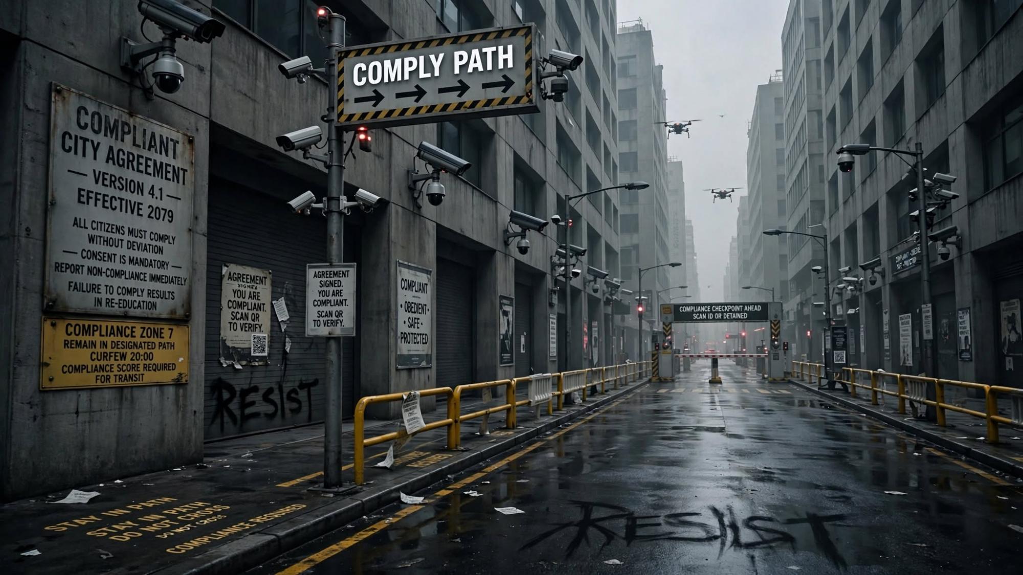 The compliant city. Agreement is the horror.