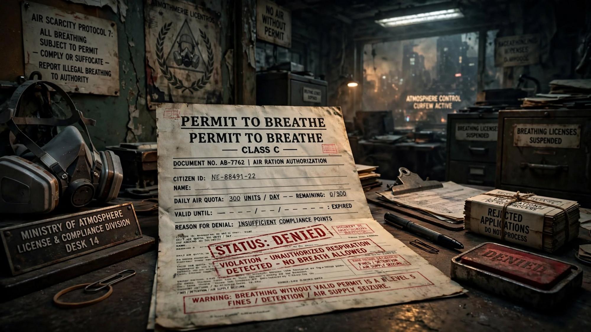 Permit to breathe. Status: denied.