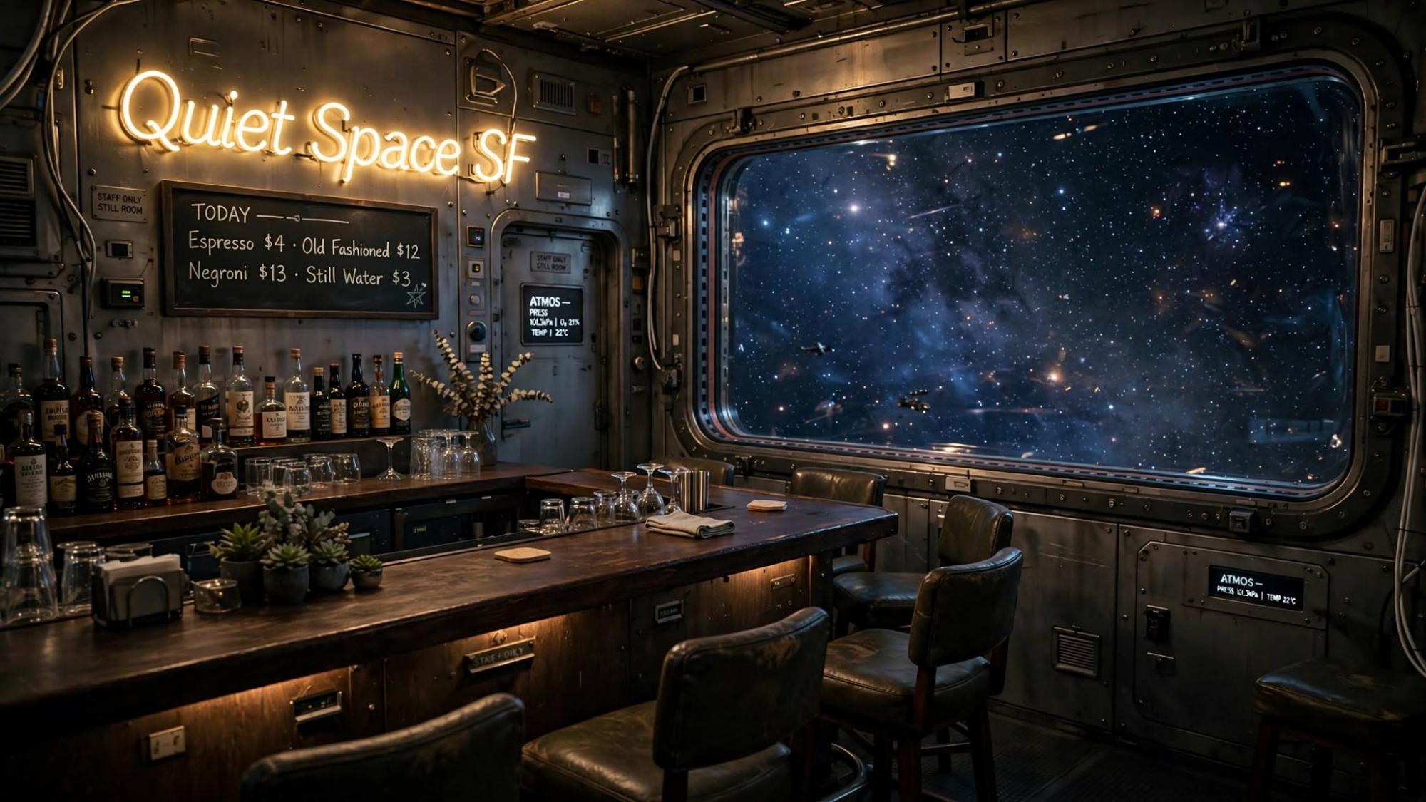 Station bar. A room between beacons.