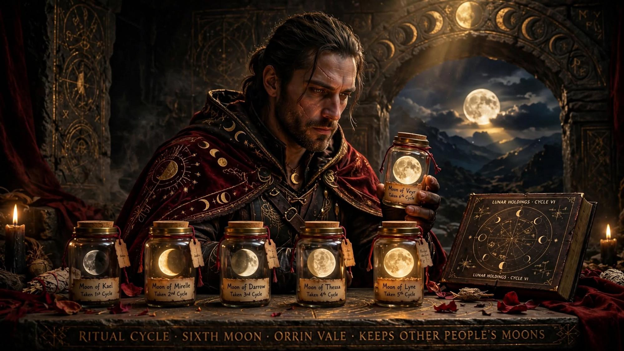 Orrin Vale keeps other people’s moons. Sixth moon.