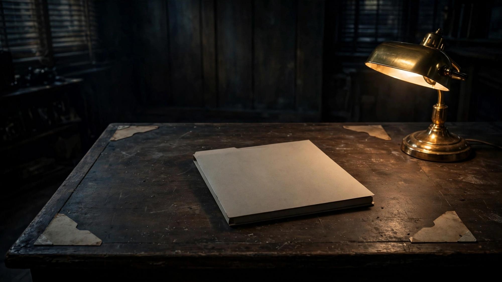 A file with no label. Empty photograph corners. Not one letter.