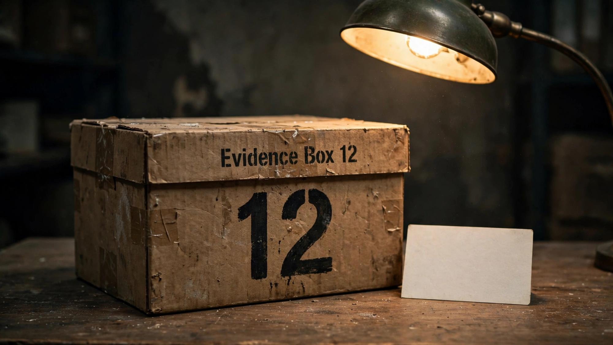Evidence Box 12. The number stays. The case does not.