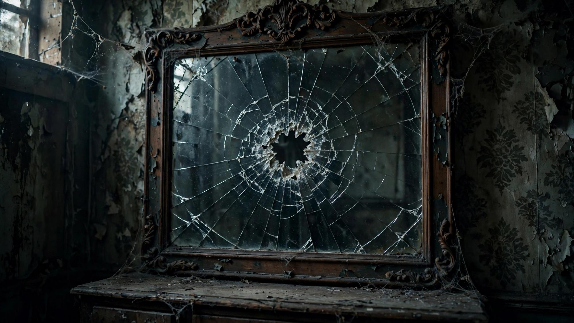 The mirror that answers. A hole at the centre. No face.