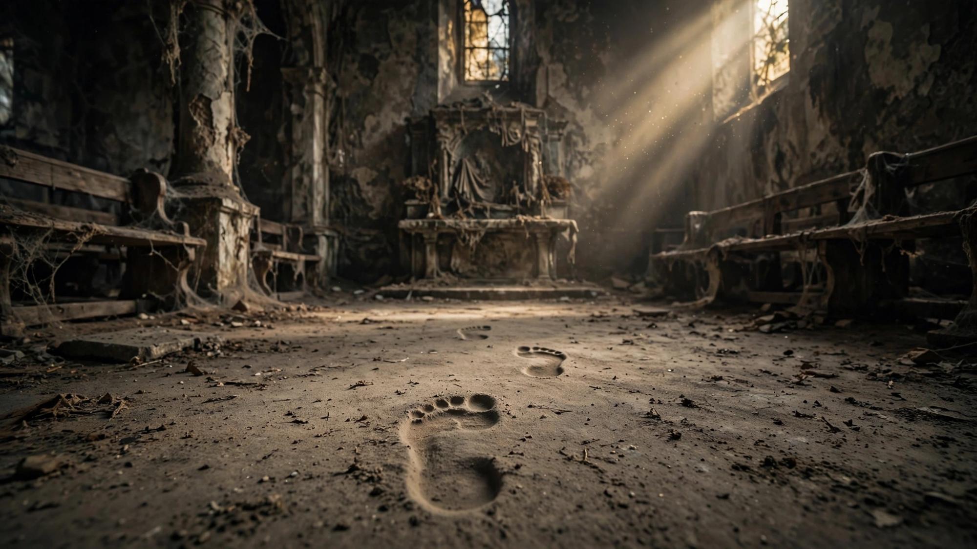 Sacrament of dust. Two prints. No hands.