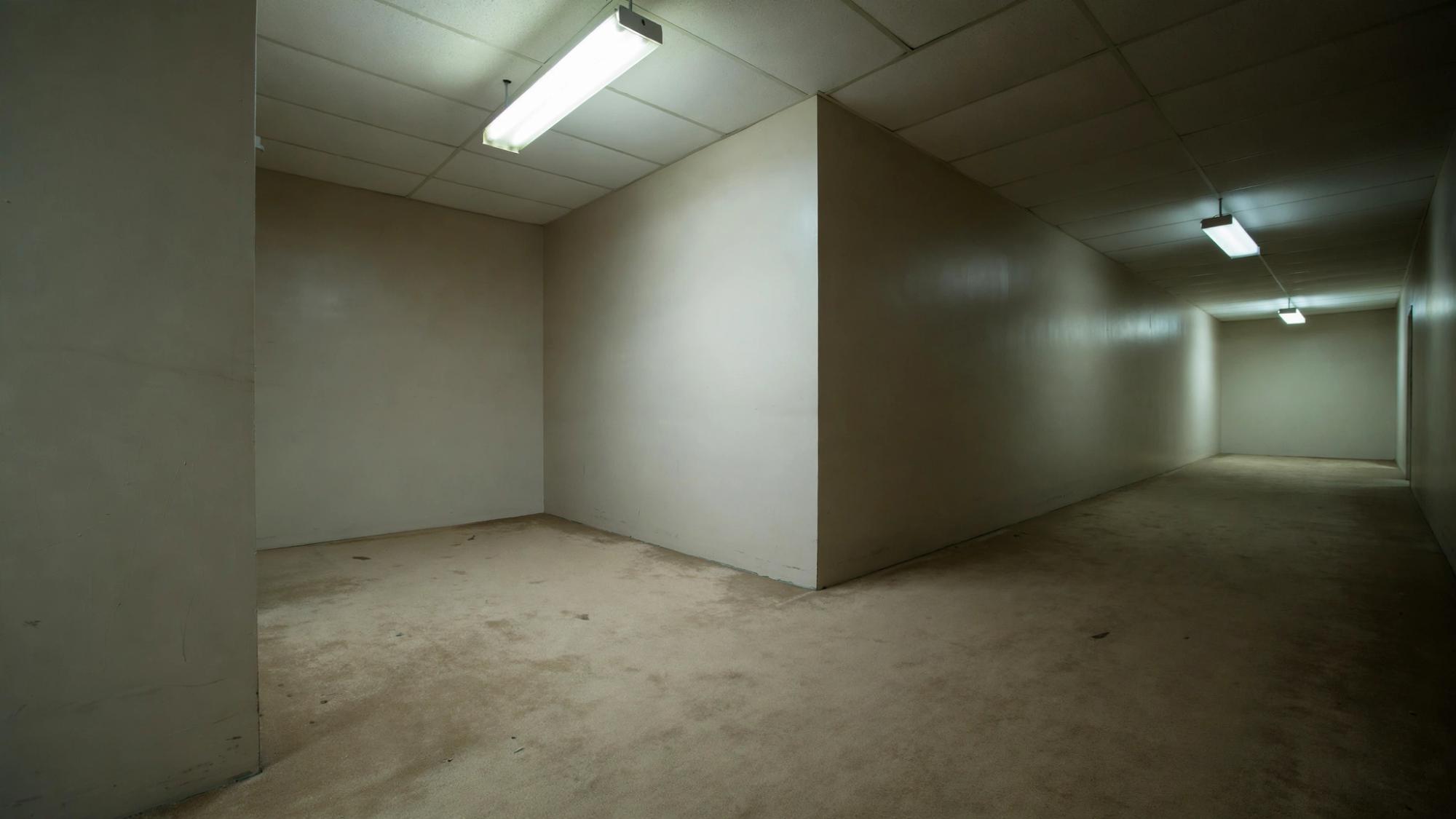 The corridor turns and becomes the same corridor.