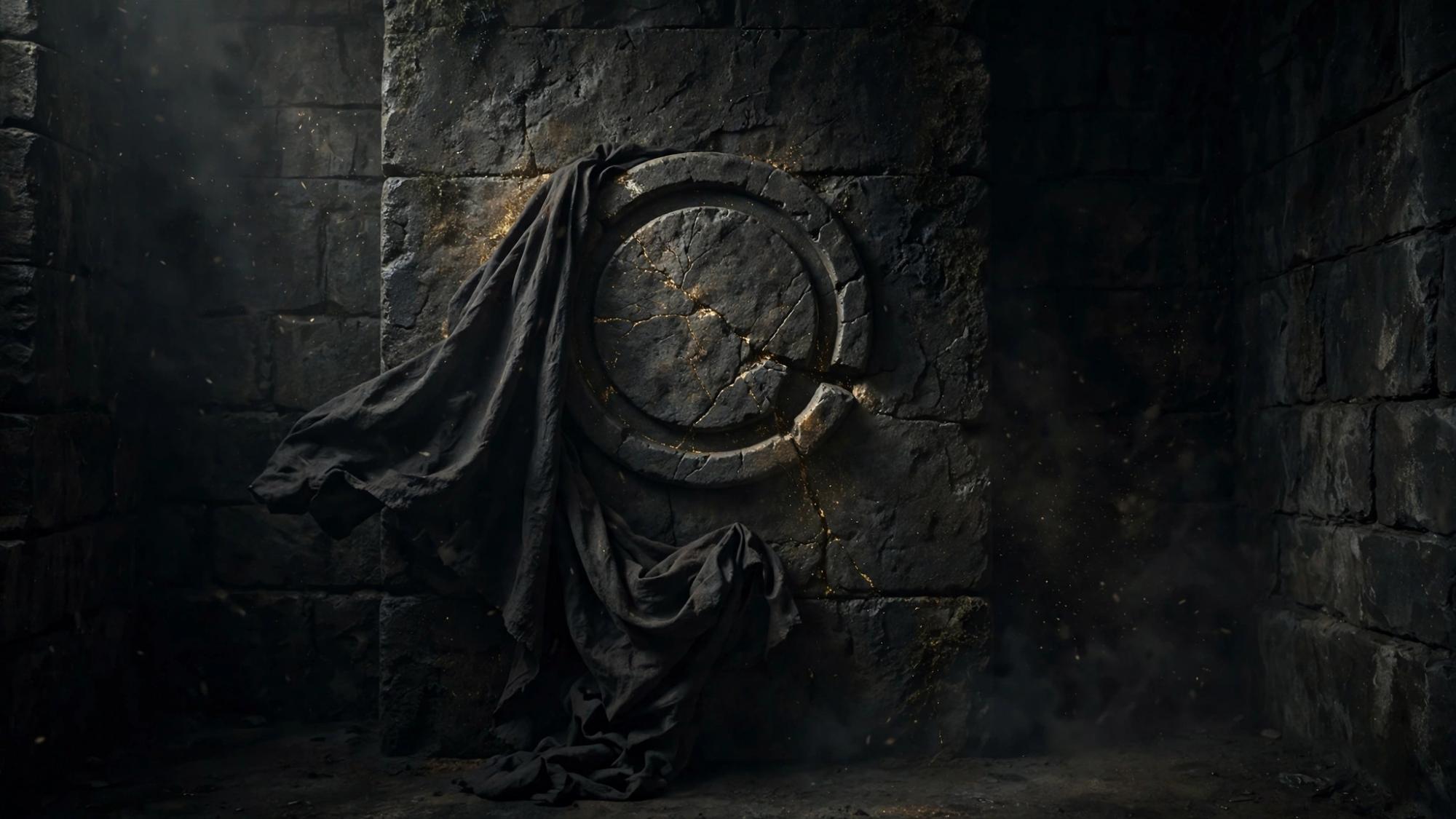 A veil slipped off a seal. The seal is a circle, not a name.