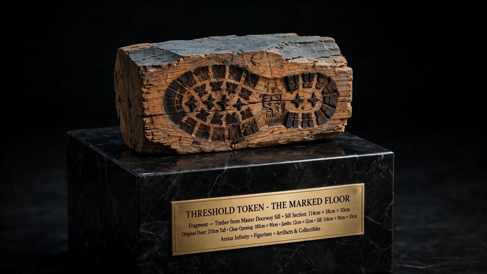 A piece of the sill, the dark print on the warm face, kept as the object from the field.