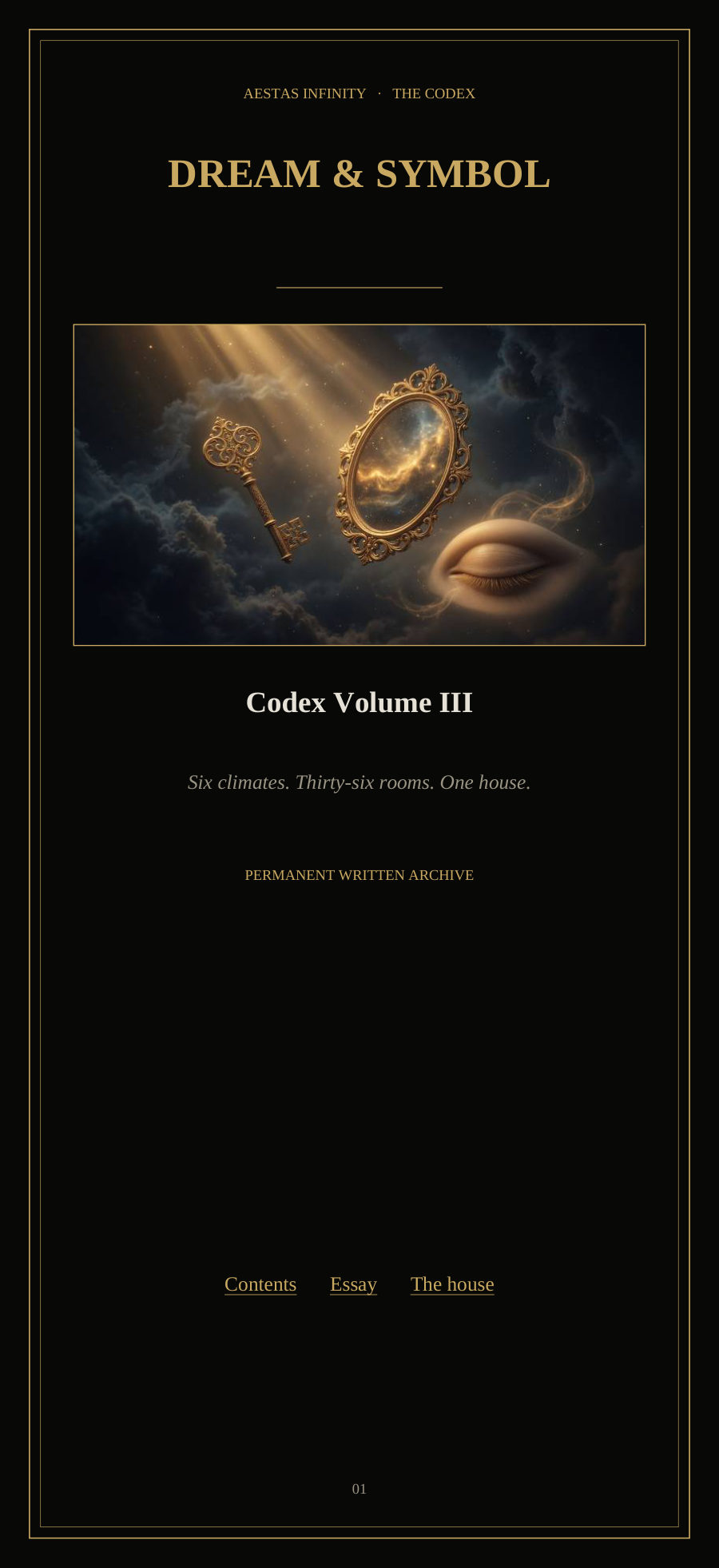 Codex Volume III, Dream and Symbol, the cover of the book