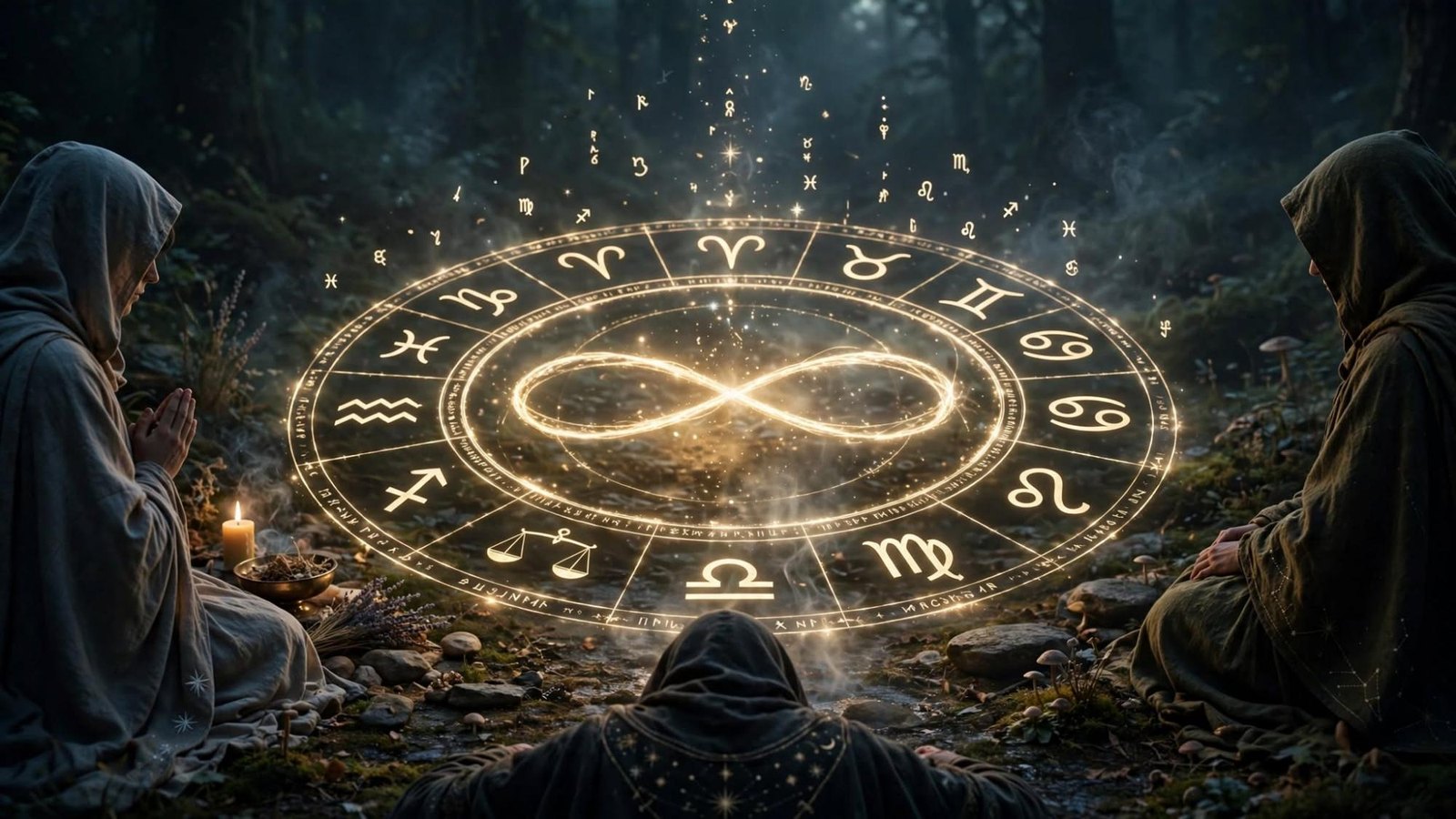 Three figures remain at the edge of the wheel.