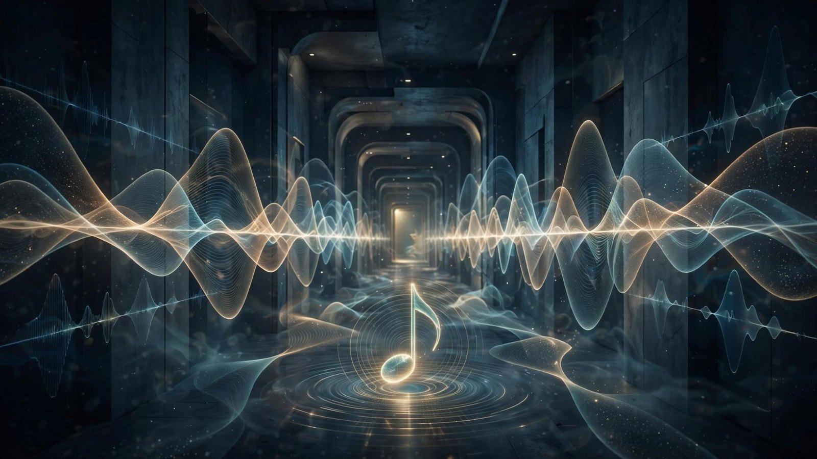 A held note in the corridor, before any score is mastered.